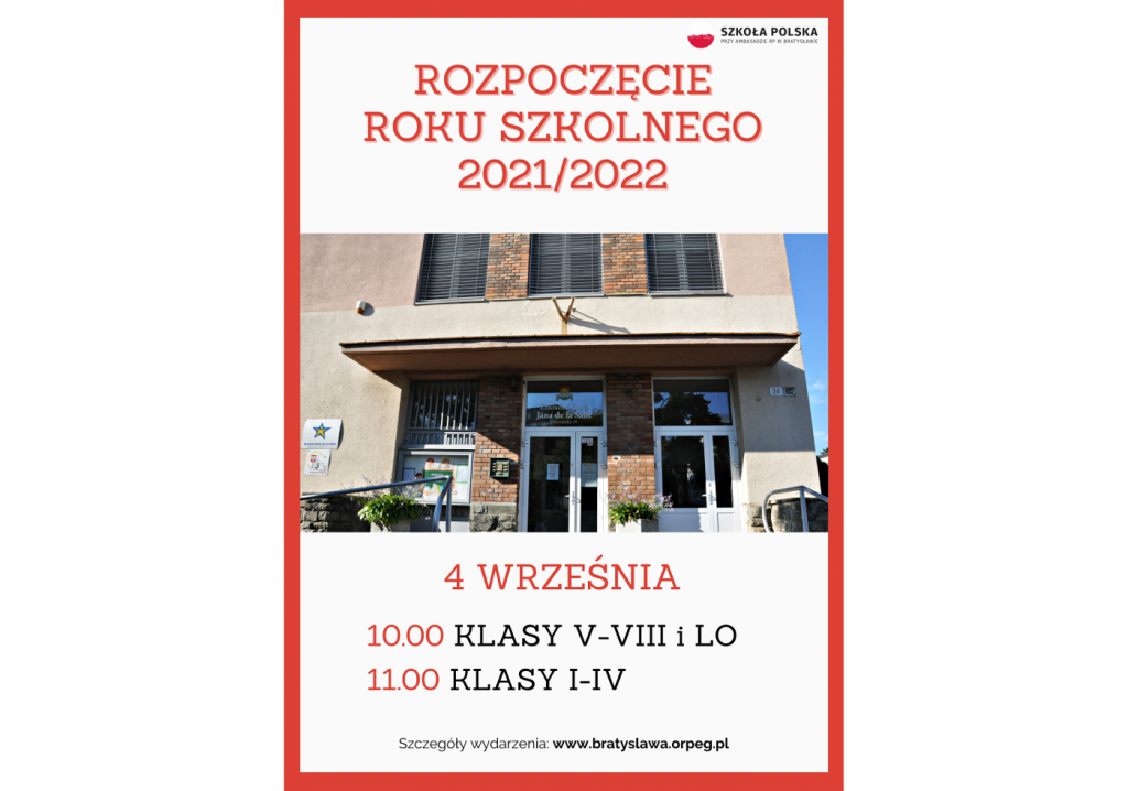 Rozpoczęcie roku szkolnego 2021/2022 – informacje