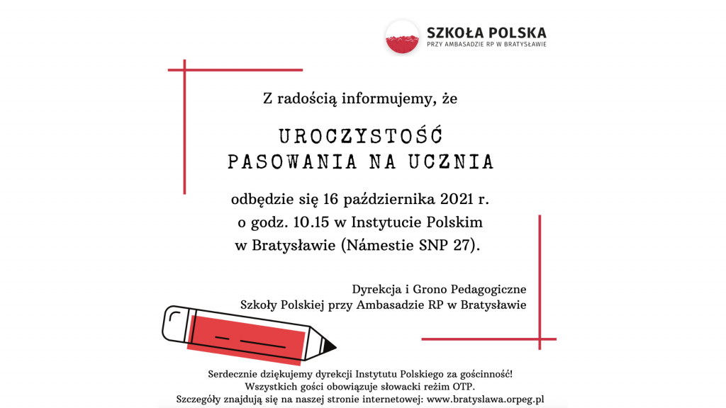 Pasowanie na ucznia 2021/2022