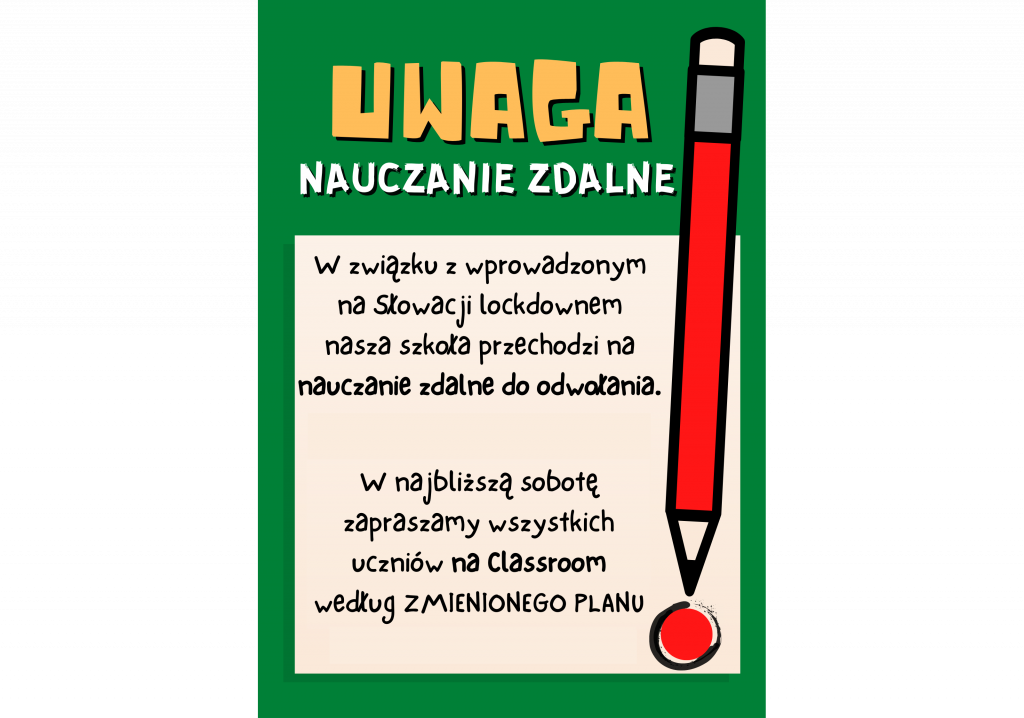 UWAGA – NAUCZANIE ZDALNE